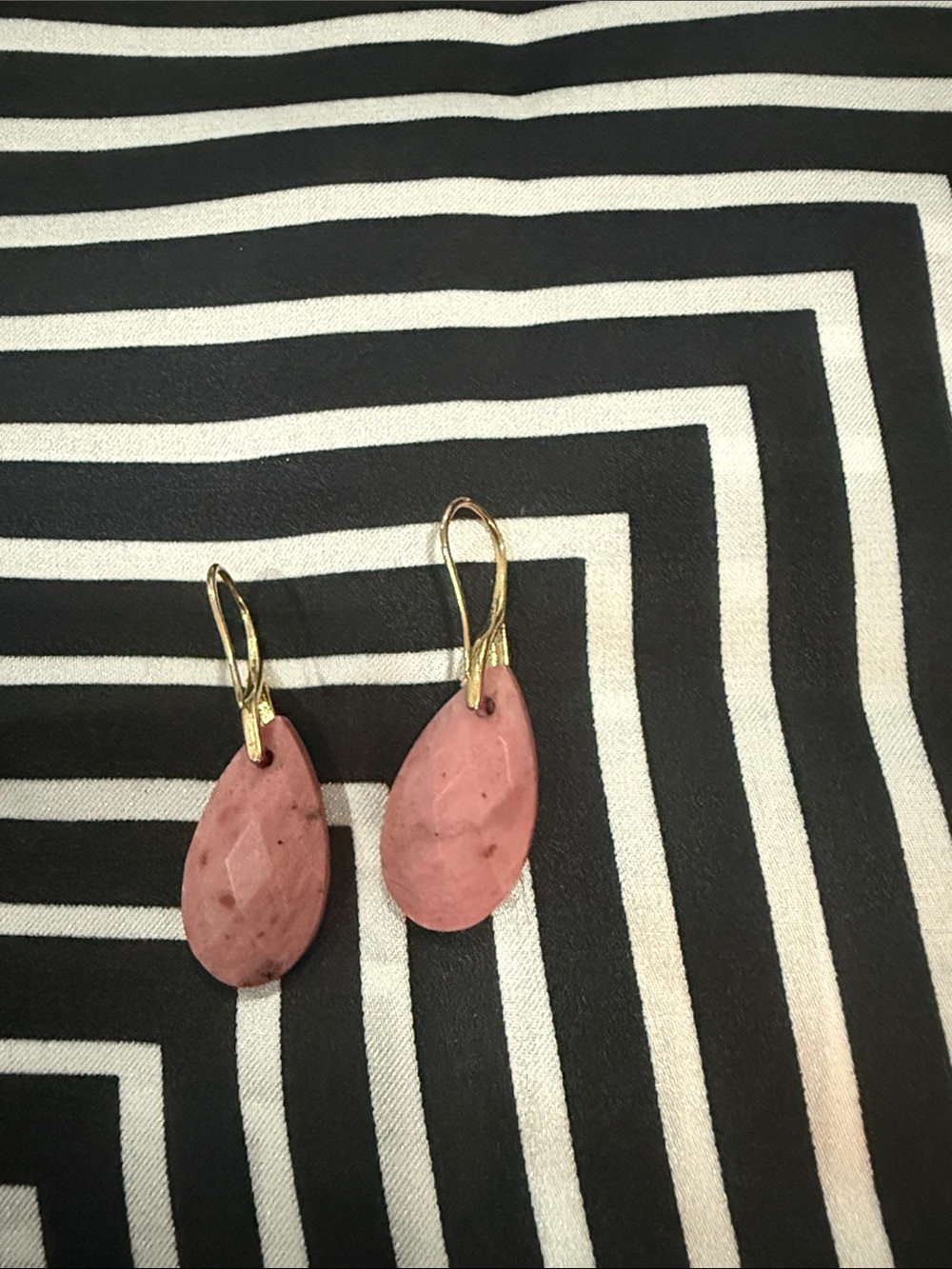 Gold-Accent Pink Teardrop Earrings - Women's Jewelry